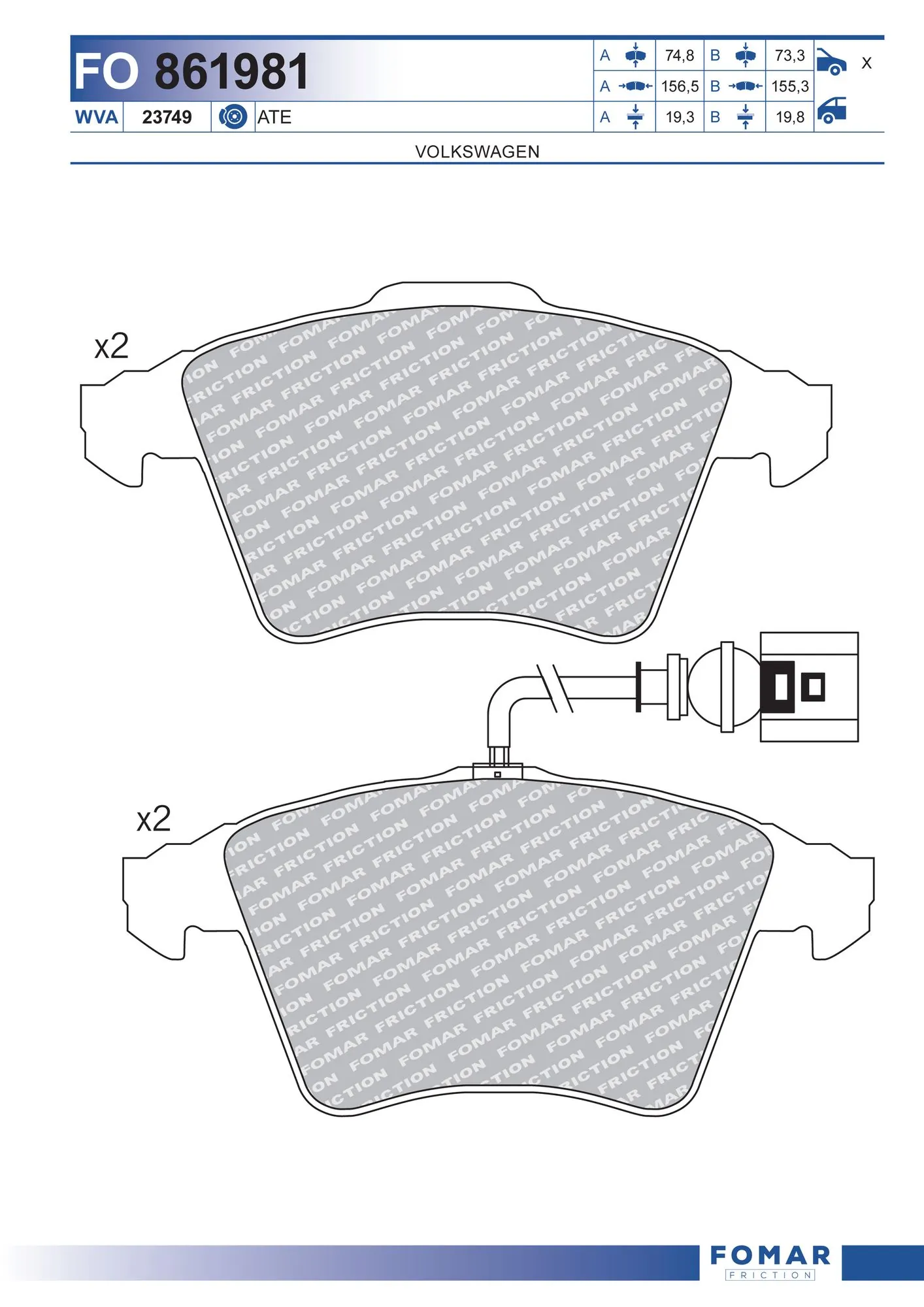Brake Pad Set, disc brake
